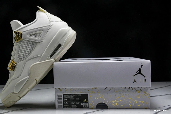 Gold Jordan Metallic AQ9129-170 Retro 4 0918